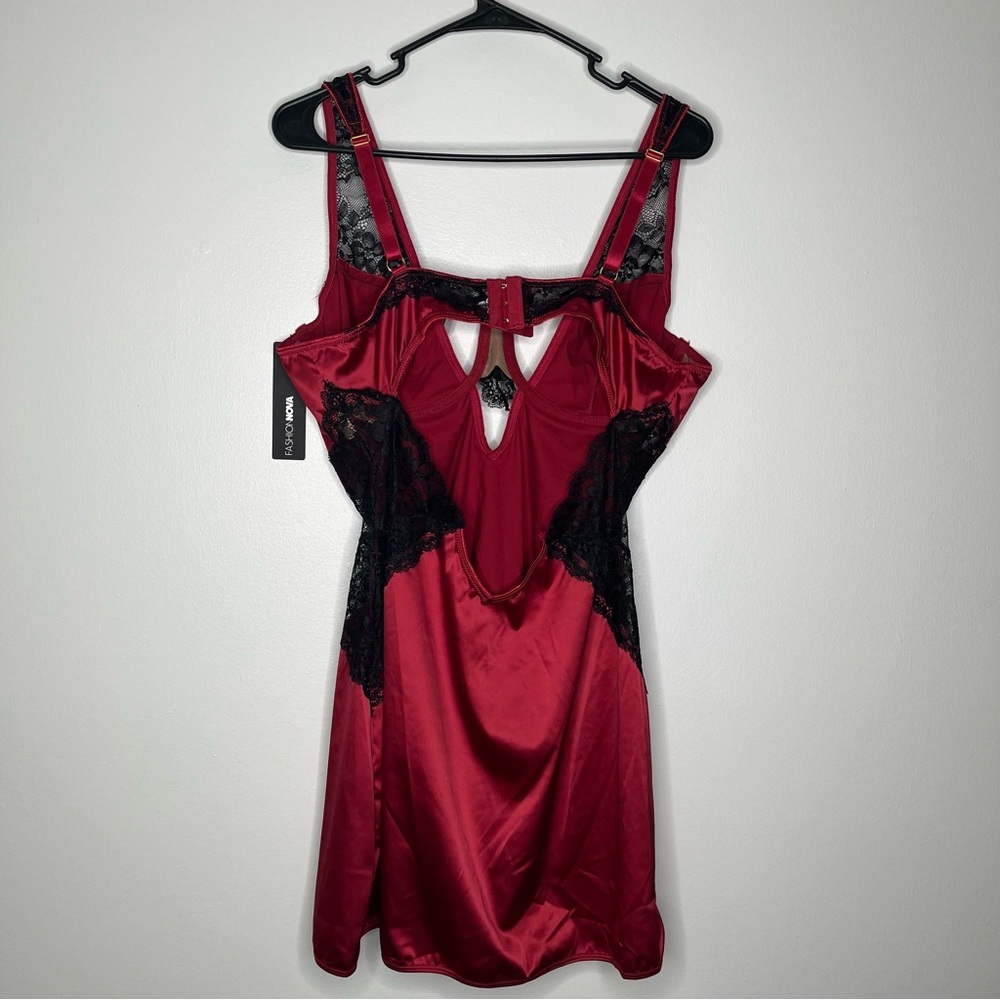 NWT Fashion Nova Soft Kisses Satin/Lace Babydoll Bra Top Lingerie Size 2X. - Picture 8 of 12